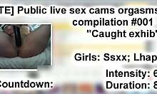 caught teen flashing pussy on live cam using dildo outdoors