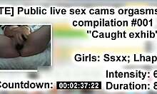 caught teen flashing pussy on live cam using dildo outdoors