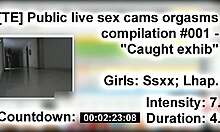 caught teen flashing pussy on live cam using dildo outdoors