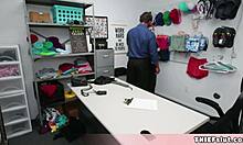 Cute Blonde Shoplifter Faces Strip Search and Rough Quickie