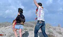 hey, can you believe this milf brunette got kissed deep in the woods?