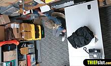 Blonde Shoplifter Punished by Mall Officer