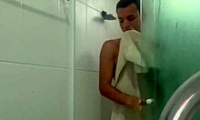 hey, check out this well-endowed carioca twink in the shower getting deepthroat action with a latina in a threesome 😏