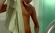 hey, check out this well-endowed carioca twink in the shower getting deepthroat action with a latina in a threesome 😏