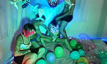 i got two cocks for my teen stepsister's 18th birthday initiation, she went wild and started an orgy 😈