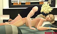 Anime Misa Amena gets horny watching Naruto, then beds him to fuck like Hinata.