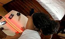 beautiful black babe with big tits sucked bbc real hard in hardcore action