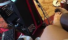 I try to catch my man's attention with my feet while he streams live, using toes and socks in a playful game.