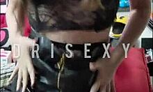 I tease my tight pussy with a huge dildo alone.