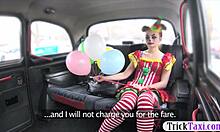 Does this cute girl in costume like driver's cock in her pussy?