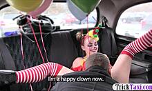 Does this cute girl in costume like driver's cock in her pussy?