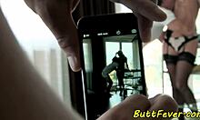 hey, check out this eurobabe in stockings getting assfucked and deepthroating hard, small tits bouncing 😈🍑