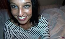 green eyed katka rides hard cock to cum on back