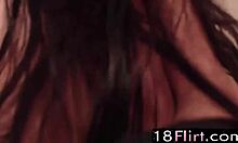 Stunning petite brunette babe miyafoxx squirting during amateur masturbation