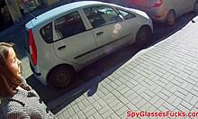 Stirring gf video of pretty brunette getting nailed in doggystyle blowjob on bed