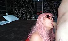 STEPSISTER SUCKS PERVERT WITH LITTLE 18+ MOUTH AND RIDES UNTIL SHE CANT FUCK