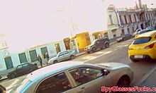 Stirring gf video of pretty brunette getting nailed in doggystyle blowjob on bed