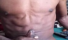 Master wets big black cock on submissive