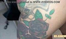 ed junior fucks condom-free with curvy fitness stripper on red