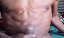 Master wets big black cock on submissive