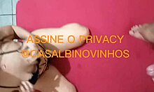 Young couple engages in deepthroat blowjob and shaved pussy fucking by pulling panties aside