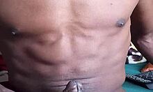 Master wets big black cock on submissive