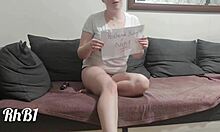 Does this redhead achieve a great orgasm with her shaved pussy?