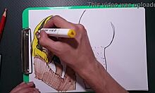 I painted an erotic blowjob girl sketch