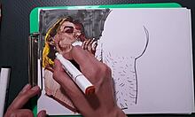I painted an erotic blowjob girl sketch