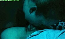 blonde amateur wife giving oral to husband in homemade setting