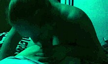 blonde amateur wife giving oral to husband in homemade setting