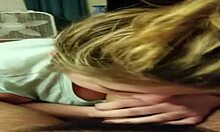 The babe performs a blowjob and swallows cum in high definition