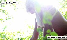 i'm a blonde teen 18+ girl showing my tight pussy in nature outdoor with big tits - xczech com