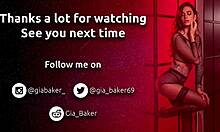 Gia Baker dancing seductively to Summertime by Janis Joplin while masturbating with dildo on web chat