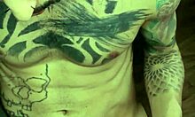 Playing with my paintbrush and my milk. My paint is my cum.