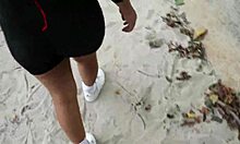 amateur couple enjoys oral and sex in river despite watchers