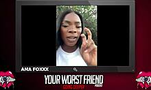 Ana Foxxx, your worst friend, goes deeper in backstage assfucking with black stud.