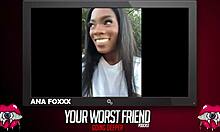 Ana Foxxx, your worst friend, goes deeper in backstage assfucking with black stud.