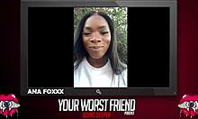 Ana Foxxx, your worst friend, goes deeper in backstage assfucking with black stud.