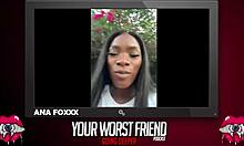 Ana Foxxx, your worst friend, goes deeper in backstage assfucking with black stud.