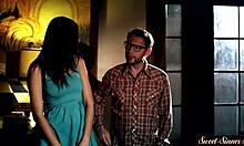 Watch this teen beauty get doggystyled in a wild foursome?