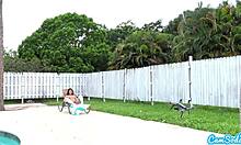 Hey girls, let's play tug of war with that drone pulling ping balls out of our pussies outdoors! 😏👅