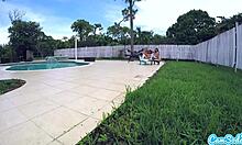 Hey girls, let's play tug of war with that drone pulling ping balls out of our pussies outdoors! 😏👅