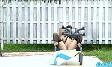 Hey girls, let's play tug of war with that drone pulling ping balls out of our pussies outdoors! 😏👅