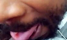 Ebony milf wife gets her wet pussy sucked in close-up homemade reality orgasm scene