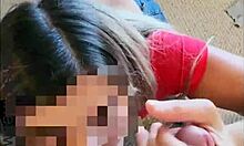 Horny teacher drains random guy's balls before school starts.