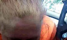 Outdoor car scene with amateur performers in public street setting