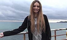 Clara Belle, the hot French student, teases her trainer for steamy action