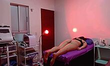 sexy latina feels deep pleasure as masseur fucks her pussy in missionary position