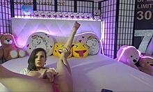 I'm a blonde teen with perfect tits, masturbating with my dildo, oh god it's so good!